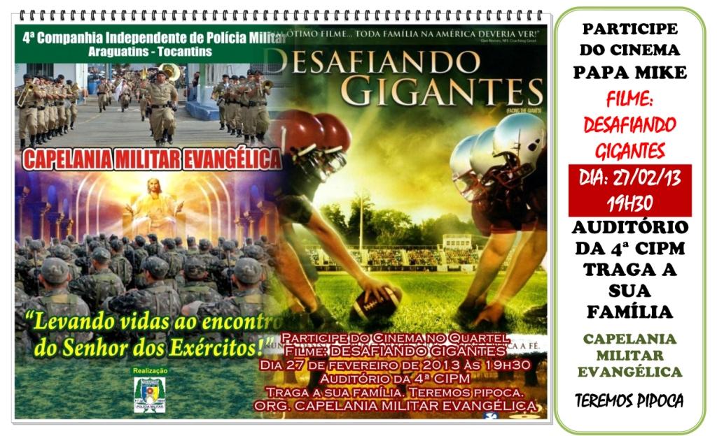 ARAGUATINS: Capelania Militar Evangélica da 4ª CIPM promoverá “Cinema Papa Maike”