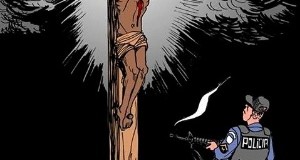 Charge de Cristo negro morto por policial gera processo